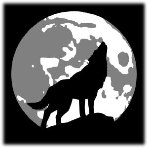Image d'un loup hurlant à la lune